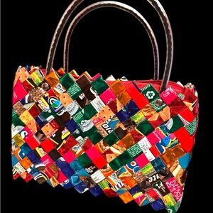 Colorful retro pop candy gum wrapper purse